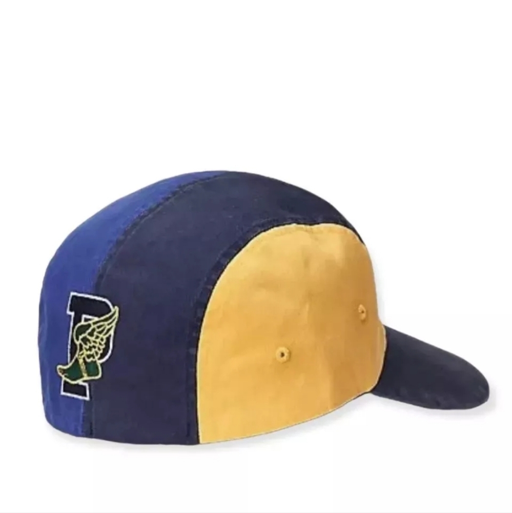 Polo Ralph Lauren Men's Long Bill 4 Panel Color-Blocked P-wing Cap Hat Blue NEW - Picture 2 of 2